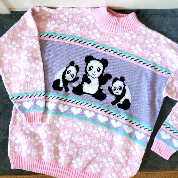 98s Adele Vintage Panda Bear Sparkly 